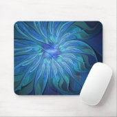 Tapis De Souris Blue Flower Fantasy Pattern, Abstract Fractal Art (Avec souris)