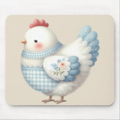 Tapis De Souris Blue Gingham Cottage Hen (Devant)