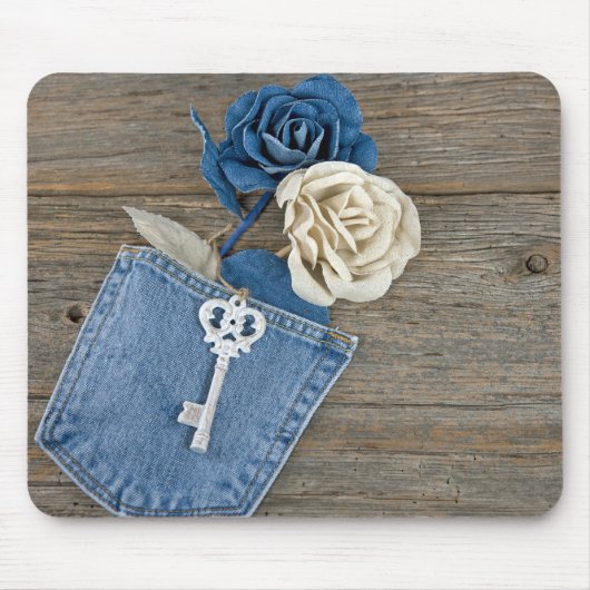 Tapis De Souris Blue Jean Roses (Devant)