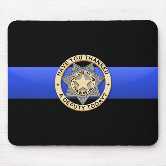 Tapis De Souris Blue Line mince diminuent et Badge (Devant)