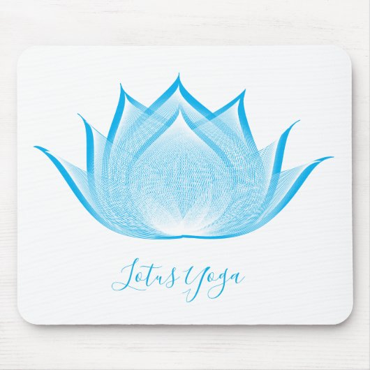 Tapis De Souris Blue Lotus Dessin de Moire Fleur Graphisme Art Yog (Devant)