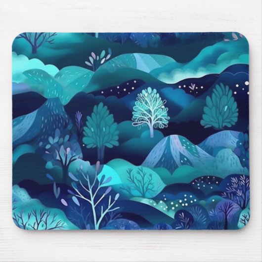 Tapis De Souris Blue Mountains et Tree Design (Devant)