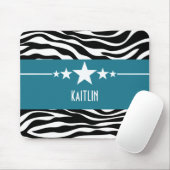 Tapis De Souris Blue Sassy Star Zebra Mousepad (Avec souris)