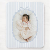 Tapis De Souris Blue Stripes Bow Frame Custom Photo Mousepad (Devant)