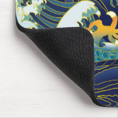 Tapis De Souris Blue Waves Green Dragon Red Sun Skate (Coin)