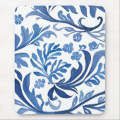 Tapis De Souris Blue & White Floral Design | Chinoiserie Pattern (Devant)