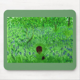 Tapis De Souris Bluebell Hedgehogs Woodland