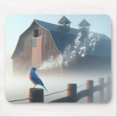 Tapis De Souris Bluebird Chanter Dans Matin Mist (Devant)