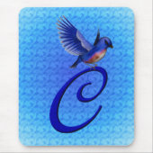 Tapis De Souris Bluebird Elegant Monogramme Initiale C (Devant)