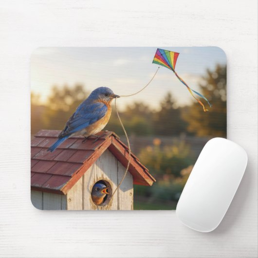 Tapis De Souris Bluebird Flying a Kite (Avec souris)