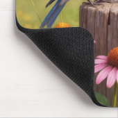 Tapis De Souris Bluebirds On a Fence Post (Coin)