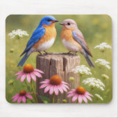 Tapis De Souris Bluebirds On a Fence Post (Devant)