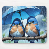 Tapis De Souris Bluebirds sous un parapluie (Devant)