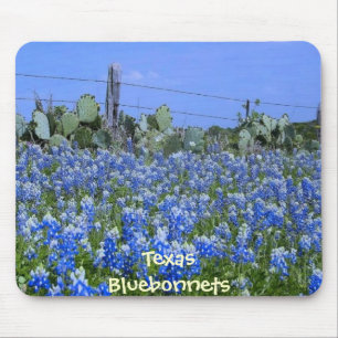 Tapis De Souris Bluebonnets et cactus de Texas à la ferme Mousepa