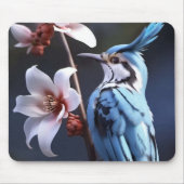 Tapis De Souris Bluejay et Fleurs (Devant)
