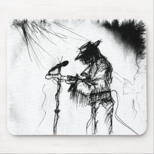 Tapis De Souris Blues Music Guitariste et orchestre sur scène