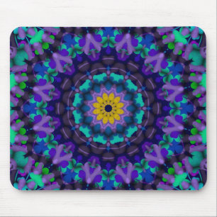Tapis De Souris Blues pourpres Tournesol Art géométrique Mousepad