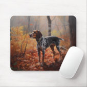 Tapis De Souris Bluetick Coonhound en automne Leaves automne Inspi (Avec souris)