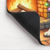 Tapis De Souris Bluetick Coonhound Fireplace with Christmas Lights (Coin)