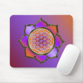 Tapis De Souris Blume des Lebens Lotus - violet orange / couleur (Avec souris)