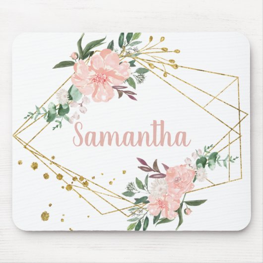 Tapis De Souris Blush and Gold Personalized (Devant)