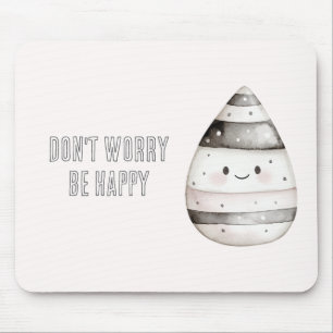 Tapis De Souris Blush Blanc Noir Heureux Souriant Bonbon De Maïs