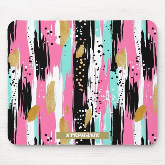 Tapis De Souris Blush Mint Or Luxe Abstrait (Devant)