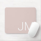 Tapis De Souris Blush Rose Chic Initiales Monogrammées de Grande T (Avec souris)