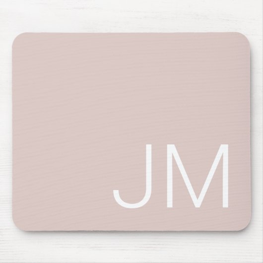 Tapis De Souris Blush Rose Chic Initiales Monogrammées de Grande T (Devant)