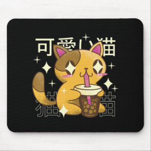 Tapis De Souris Boba Cat Kawaii Anime Japonaise Nourriture Filles