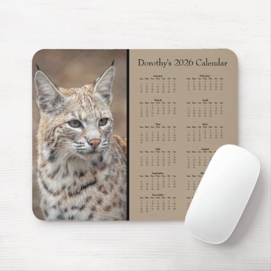 Tapis De Souris Bobcat customizable 2026 calendar (Avec souris)