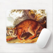 Tapis De Souris bobcat effrayant (Avec souris)