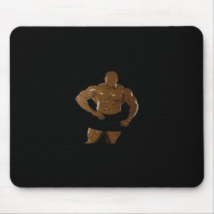 Tapis De Souris Bodybuilder En Pose - Force Et Pion Pour Bodybu
