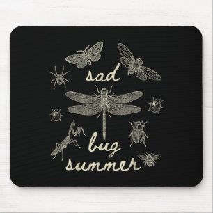 Tapis De Souris Bogue triste rétro Cottagecore insecte d'été