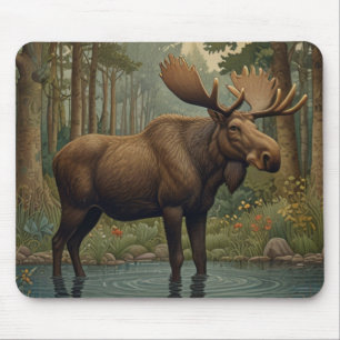 Tapis De Souris Bohème bohème d'orignal rustique Forêt enchantée