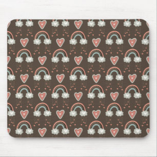 Tapis De Souris Bohème Rainbows & Coeurs - Terre Brown 2