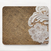 Tapis De Souris bohème rustique pays occidental burlap et dentelle (Devant)