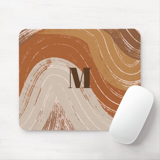 Tapis De Souris Boho Art Abstrait, Tons Terre (Avec souris)