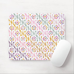 Tapis De Souris Boho Botanical Illustration Motif coloré