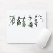 Tapis De Souris Boho botanique de Garden Herbs (Avec souris)