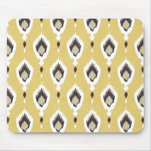 Tapis De Souris Boho chic jaune ikat motif tribal monogramme
