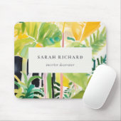 Tapis De Souris Boho Chic Vert Feuillage Tropical Botanique (Avec souris)