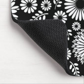 Tapis De Souris Boho fleurs Motif floral vectoriel noir et blanc (Coin)