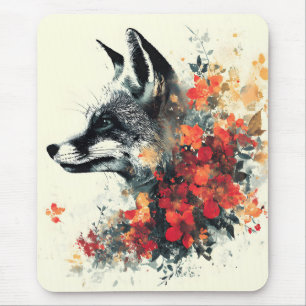 Tapis De Souris Boho Floral Fox Faune Nature