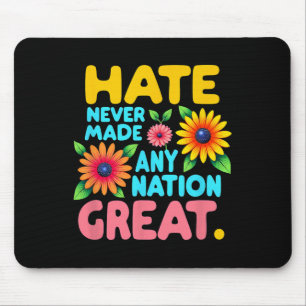 Tapis De Souris Boho Floral Style Haine N'A Jamais Fait Une Nation