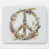Tapis De Souris Boho Hippy 60s 70s Peace Sign (Devant)
