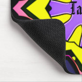 Tapis De Souris Boho jaune, violet, bleu, rose design. (Coin)