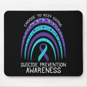 Tapis De Souris Boho Rainbow Sensibilisation au suicide Santé ment