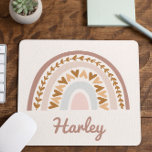 Tapis De Souris Boho rose Brown arc-en-ciel Nom personnalisé Monog<br><div class="desc">C'est un Boho rose Brown Rainbow Custom Name Mouse Pad!</div>
