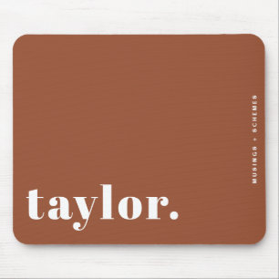 Tapis De Souris Boho Terracotta Retro Typographie Personnalisée